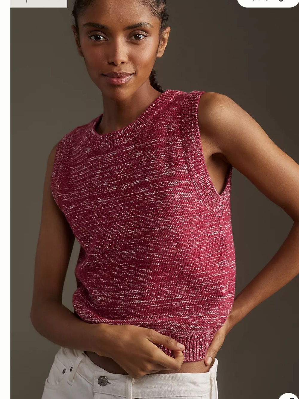 NWOT Anthropologie Pilcro Marled Red and White Knit Sweater